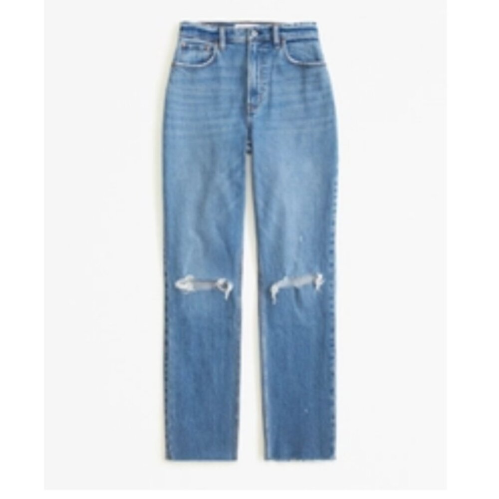 NWOT Abercrombie & Fitch Curve Love 90's Straight Ultra High Rise